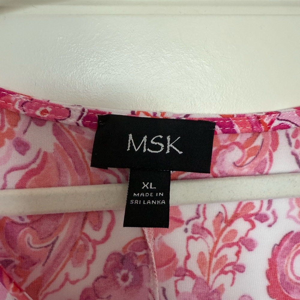 MSK Pink and White Paisley Dress - Picture 2 of 3